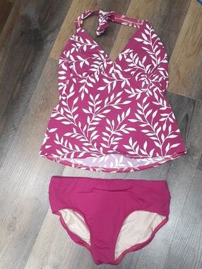 Lands' End Fuscia Pink Swim Top And Bottoms